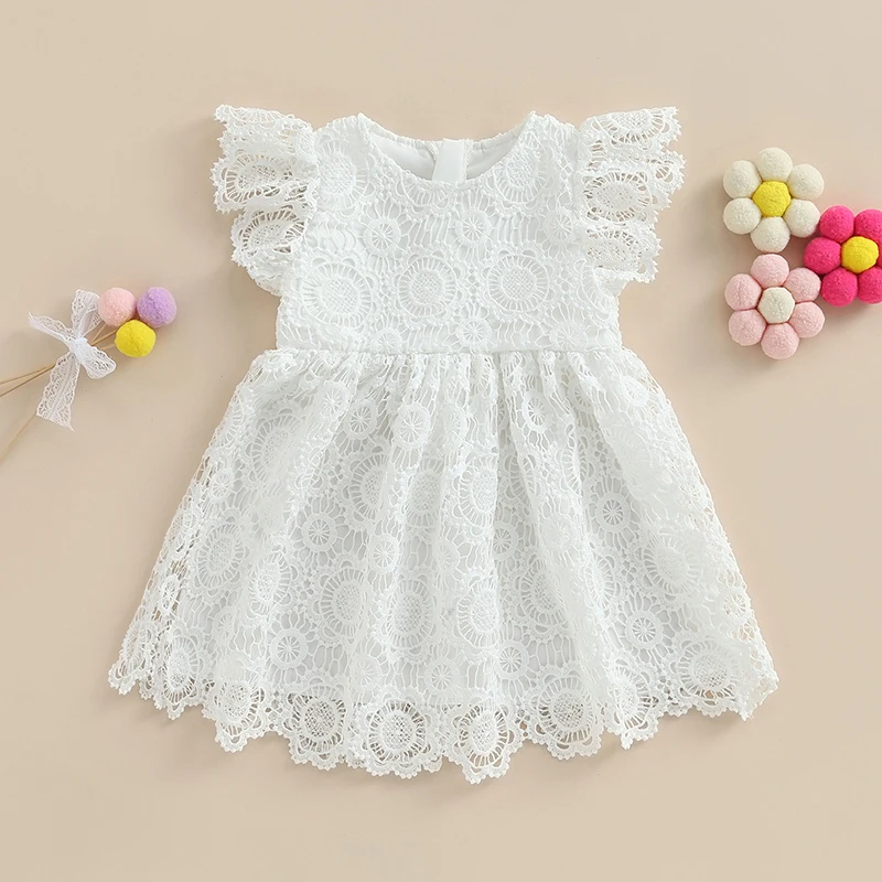 Listenwind/ белое повседневное платье для маленьких девочек от 1 до 5 лет, кружевное пляжное платье с круглым вырезом и цветочным рисунком, одежда принцессы