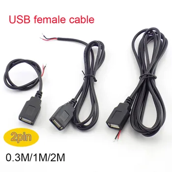 0,3 м/1 м/2 м 2-Контактный Разъем Micro USB 2.0 A 2-Проводная Зарядка Питания Кабель для зарядки Удлинитель Шнура DIY 5 В Кабель-адаптер