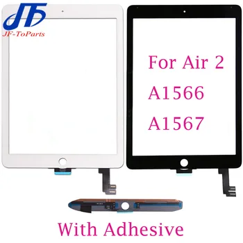 10 шт. Замена для iPad Air 2 A1566 A1567 ЖК-дисплей с сенсорным экраном, дигитайзер, стеклянная панель в сборе, дисплей с клеем