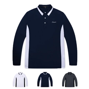2023 Мужская спортивная футболка для гольфа с длинным рукавом Для отдыха на природе, быстросохнущие дышащие мужские рубашки для гольфа, спортивная одежда, весна-осень