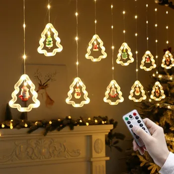 3 м Светодиодные гирлянды для занавесок, гирлянда USB Fairy Lights, гирлянда с пультом дистанционного управления для окна комнаты, Рождественское украшение, Новый год 2024