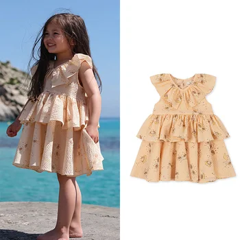 EnkeliBB 2023 Летнее новое платье для девочек бренда KS, платья-пачки, милое платье с мультяшным рисунком