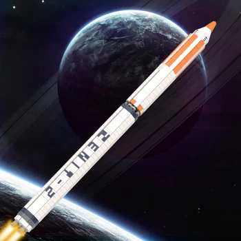MOC Zenit - 2 Rocket (масштаб 1:110) Набор строительных блоков, Научный космический спутник, Исследующий транспортное средство, Игрушки для детей, Подарки