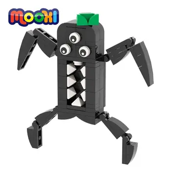MOOXI Horror Game Black Banban Block DIY Развивающая игрушка для детей Подарочный Строительный кирпич Модель бренда Assembly Parts MOC1270