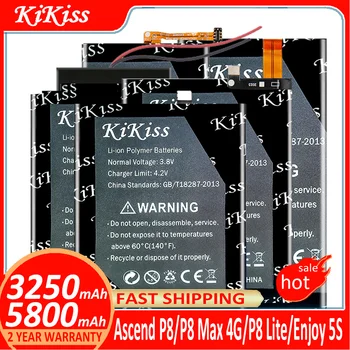 Аккумулятор KiKiss для Huawei Ascend P8/P8 Max, P8Max 4G/P8 Lite/P8Lite/Enjoy 5S/W0E13/T20/GRA-L09/UL00/CL00/TL00/TL10/UL10 батареи