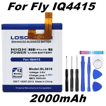 Аккумулятор LOSONCOER 2000mAh BL3810 для Fly IQ4415 Quad IQ 4415