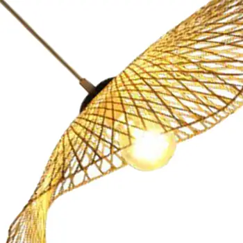 Бамбуковая плетеная люстра, светильники, потолочный подвесной светильник для ресторана