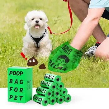 Биоразлагаемый Герметичный мешок для собачьих какашек, Герметичный мешок для отходов домашних животных, Толстые, прочные, легко распределяемые пакеты для выгула собак