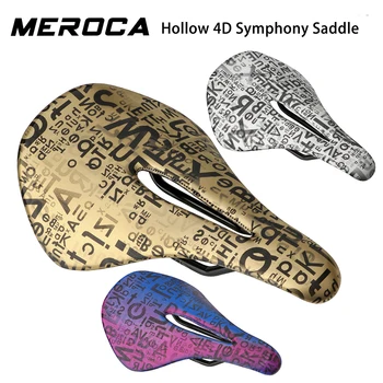 Велосипедное седло MEROCA MTB Hollow 4D Symphony, Дышащий Водонепроницаемый амортизатор, Удобная подушка для езды на велосипеде, сиденье для сидения