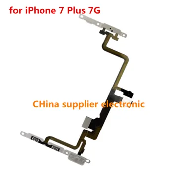 гибкий кабель питания 10шт для iPhone 7 Plus 7G 7P Вкл Выкл, регулятор громкости с металлическим кронштейном, детали для светодиодной вспышки
