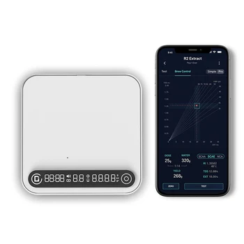 Горячие продажи Кофейных весов Microbalance DiFluid Цифровые весы для эспрессо с таймером Точность 0,1 г Светодиодный дисплей Бесплатное приложение