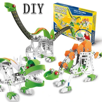 Детская разборка Динозавр Тираннозавр Рекс Сделай САМ Металлический винт Животное Динозавр Стегозавр Сборка конструкторов моделей