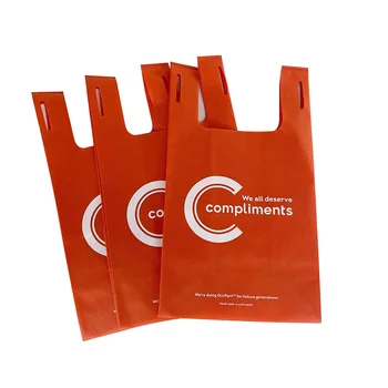 Дешевые модные экологически чистые сумки, обработанные неткаными хозяйственными сумками для сумок супермаркетов