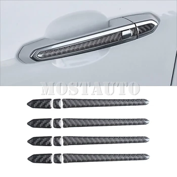 Для Cadillac ATS Отделка крышки дверной ручки автомобиля из мягкого углеродного волокна снаружи 2013-2019 12шт (2 цвета)