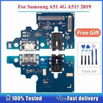 Для Samsung Galaxy A51 4G A515 2019 Разъем USB Док зарядное устройство Порт зарядки с разъемом для наушников Замена печатной платы