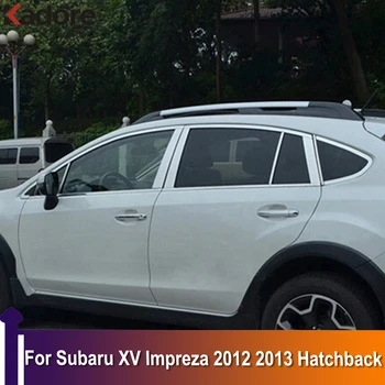 Для Subaru XV Impreza 2012 2013 Хэтчбек Стойки оконных стоек, накладка на молдинг, Гарнир, автомобильные Аксессуары из нержавеющей стали