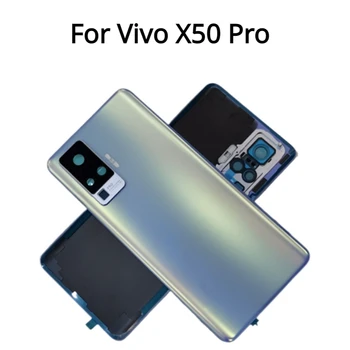 Для Vivo X50 Pro Задняя Крышка Батарейного Отсека Задняя Дверца корпуса Стеклянный Корпус для VIVO X50 Pro 5G Крышка Батарейного Отсека с Заменой Объектива камеры