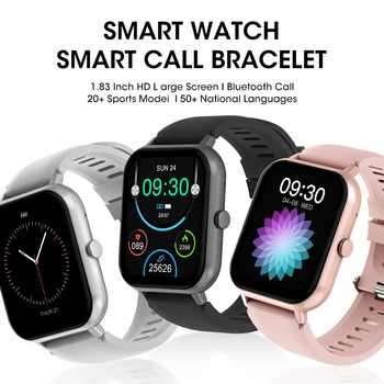 Для Xiaomi Huawei Samsung 1,83 Дюймов Bluetooth Call Smartwatch Мужские Поддержка 120 Спортивных Мужских Женских Поворотных Клавиш Смарт-Часы Носимые