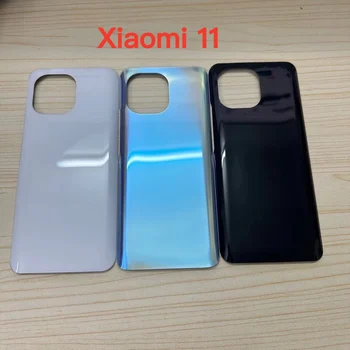 Для Xiaomi Mi 11 Задняя стеклянная панель аккумулятора Задняя крышка корпуса с клейкой наклейкой