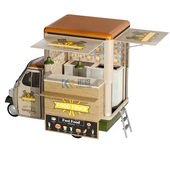 Европа 3 Колеса Piaggio Ape Food Truck Электрический Тук-Тук Мобильный Кофейный Бар Подставка Для Мороженого и Десертов Тележки для Продажи Кексов для США