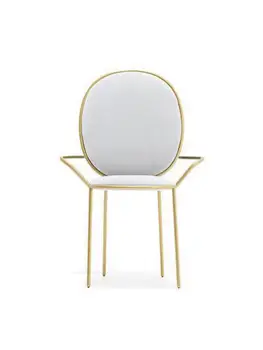 Железный Художественный обеденный стул Спальня для девочек Золотой Стул для макияжа Бытовой шезлонг Кофейный стул Табурет для ногтей Барный стул