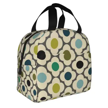 Женская сумка для ланча с абстрактными цветами, геометрический сменный холодильник, термобокс для Бенто, работа, школа, путешествия