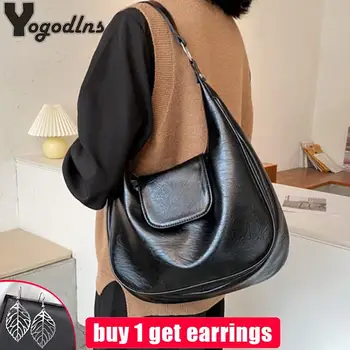 Женские сумки-хобо из мягкой искусственной кожи, через плечо, большой емкости, люксовый бренд, дизайнерские сумки через плечо, женская модная трендовая сумочка, кошелек