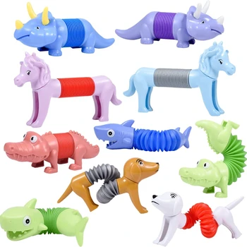 Забавная игрушка-антистресс с животными, сенсорные трубки для малышей, сильфоны для снятия стресса, игрушки для взрослых, детские игрушки для выжимания, подарки