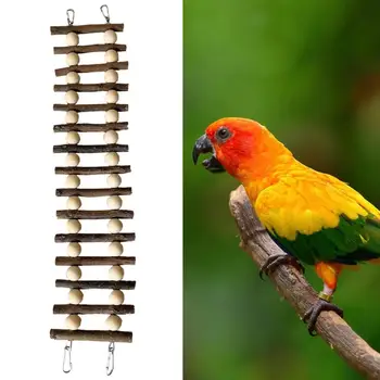 Игрушка-жевательная птичка, игрушка-птичка с природным ландшафтом, красочная подвесная игрушка-птичка из натурального дерева для упражнений, легко сгибается