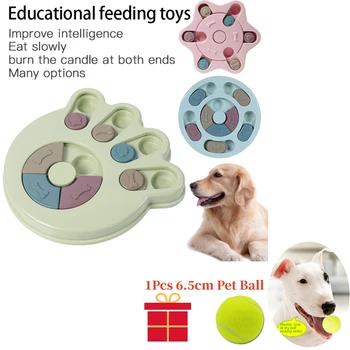 Игрушки-пазлы для собак, интерактивная кормушка для собак, увеличивающая количество корма, игрушки-кормушки для собак, для тренировки IQ, умственного обогащения, головоломка для лакомств для собак