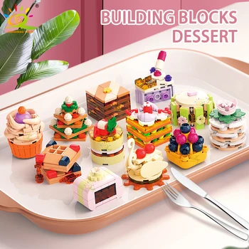 Идеи строительных блоков для десерта MOC Friends, слоек тирамису, кексов, вафель, кирпичей для девочек, городского строительства, детской игрушки