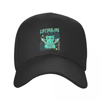 Изготовленная на заказ Бейсбольная кепка Аниме Funny Cat Cthulhu Мужская Женская Регулируемая Шляпа Lovecraft Monster Dad, Уличные Кепки Snapback, Солнцезащитные шляпы