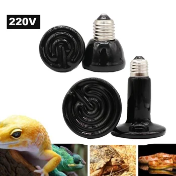 Инфракрасная керамическая Нагревательная лампа для мини-домашних рептилий 220 В с тепловым излучателем 50 Вт 75 Вт 100 Вт E27 Черепашьи теплые лампы