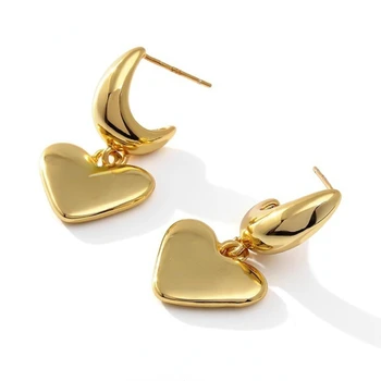 Классические Роскошные дизайнерские украшения, серьги золотого цвета, высококачественная модная серьга-подвеска в форме сердца для женщин, тренды 2023 года