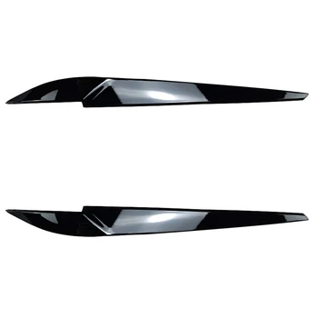 Крышка Передней Фары Головной Свет Лампы Накладка для Век И Бровей ABS для BMW X5 X6 F15 F16 2014-2018 Черный Глянец