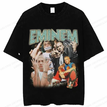 Летняя футболка с Эминемом, мужская модная футболка, женская хлопковая футболка оверсайз, футболка в стиле хип-хоп для мальчиков, футболка Y2k Camiseta, одежда рэпера футболка