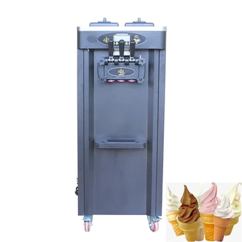Машина для производства мягкого мороженого с тремя вкусами в магазине десертов Вертикальная машина для производства замороженного йогурта высокой мощности