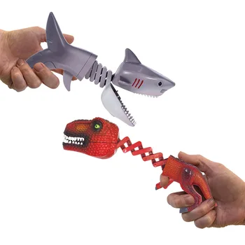 Мини-розыгрыш Динозавра Акулы, Телескопический пружинный манипулятор, креативный декомпрессионный трюк, детская игрушка, подарок на день рождения