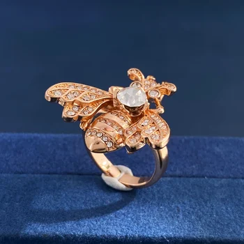 Модное открытое кольцо с пчелиным элементом