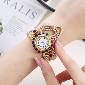Модные женские часы с хронографом, модные часы из сплава, креативные кварцевые часы-браслет с бахромой, роскошные хрустальные часы Reloj