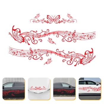 Наклейка с надписью в виде бабочки, музыкальная партитура, автомобильные наклейки, боковые наклейки на кузов, транспортное средство, животное