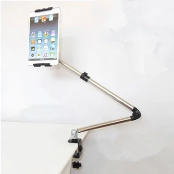 Настольная подставка для планшета Алюминиевая, Вращающаяся на 360 градусов, Растягивающийся держатель для планшетов с длинной рукояткой, Кронштейн для крепления на прикроватном столике для iPad Mini Air