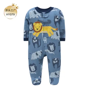 Новая детская пижама, хлопковый комбинезон на молнии, чехол для ног, комбинезон для новорожденных мальчиков, одежда для девочек Bebe, 0-12 м