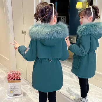 Новое хлопковое пальто для девочек, плюшевое пальто, зимнее утолщенное детское хлопковое пальто, детское хлопковое пальто, зимняя одежда для девочек T123