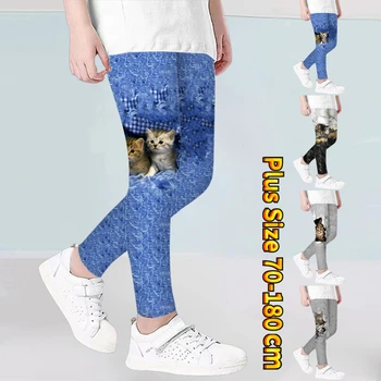 Новые весенне-осенние дизайнерские брюки с принтом для девочек, повседневные брюки с винтажным рисунком, дышащие брюки, Леггинсы для йоги