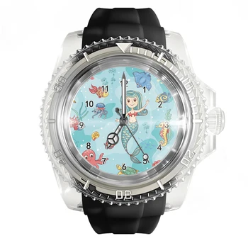 Новые модные прозрачные силиконовые белые часы Mermaid Watches Мужские и женские кварцевые спортивные наручные часы