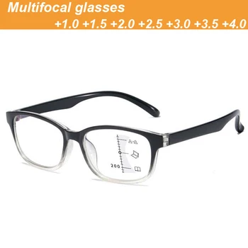Новые прогрессивные мультифокальные очки для чтения с защитой от синего света Оптические рецептурные очки для дальнего ближнего зрения Роскошные мужские очки