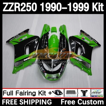 Обвес для KAWASAKI NINJA ZZR 250 ZZR-250 90-99 87No.0 ZZR250 куб.см 90 91 92 93 94 1995 1996 1997 1998 1999 Обтекатель Зеленый Черный