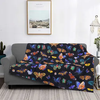 Одеяло на день бабочки, Фланелевое Весенне-осеннее Красочное милое портативное теплое одеяло для дома, одеяло для путешествий