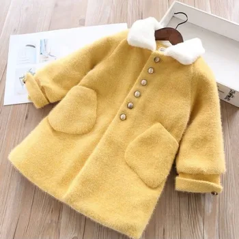 Осенне-зимняя куртка MODX для девочек, бархатная утепленная модная зимняя одежда, детское длинное шерстяное пальто, новинка HPY007